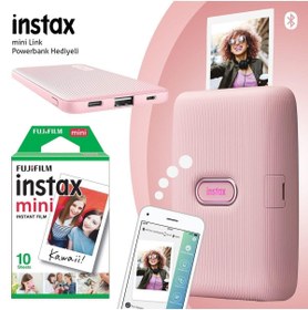 Resim Fujifilm Instax Mini Link Pembe Akıllı Yazıcı - 10'lu Mini Film ve Powerbank 