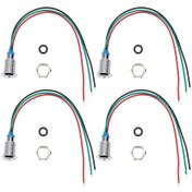 Resim Tenfowee 4 Adet Ön Bağlanmış Dairesel Led, Ip67 Su Geçirmez Metal, 3-6v, 10mm, Çift Renk Kırmızı+yeşil , Ortak Anot, Araç/endüstriyel Kullanım 
