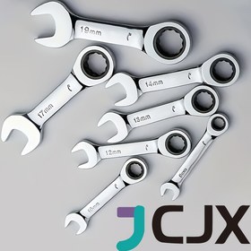 Resim 1 Adet Mini Çift Taraflı Cırcır Anahtarı - Krom Vanadyum İnşaat, 6-19mm (1/4" Sürücü Uyumlu) - Ağır Hizmet Tipi Soket Anahtar Otomotiv, Tesisatçılık, Makine İşleri İçin - Dar Alanlar için Çift Taraflı Mekanizma ve Kısa Saplı - Profesyonel Tamirciler & DIY Projeler İçin İdeal 