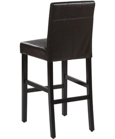 Resim MADISON 2’li Kahverengi Deri Bar Sandalyesi, Tufted Sırtlı, Ahşap Ayaklı, 73 cm Oturum 