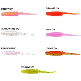 Resim Rock Worm 4 Cm 12 Adet Kokulu Silikon Yem - Yellow Uv 