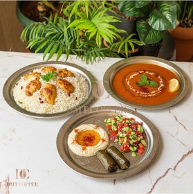 Resim 430 Kalite Krom Çelik 6 Adet Tepsi 24 Cm Fırına Uygun, Osmanlı Motifli, Kebap & Restoran Sunum Tepsisi Gri 