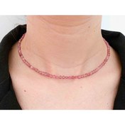 Resim Mucize Taş Pembe Turmalin Kolye 4 Mm Tımbıl 