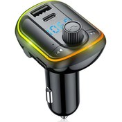 Resim Neevoyu Araç Fm Verici Bluetooth 5.0 İle Pd18w+qc3.0 Hızlı Şarj, Renkli Işık Modları, Sesli Yardımcı Ve Hi-kalite Ses Çıkışı 