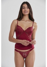 Resim Pierre Cardin 356 Kadın İp Askılı Atlet Külot Takım-bordo Bordo 