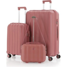 Resim Mçs Polipropilen 3lü Valiz Seti Büyük & Kabin & Makyaj V305 S21yy1000082-set 00418 Koyu Pudra 