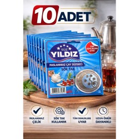 Resim Fırsatkolik 10 Adet Paslanmaz Çelik Çaydanlık Demlik Süzgeci Sök Tak Çay Süzgeci Tüm Demliklere Uyumlu Çaydanlık Filtresi 