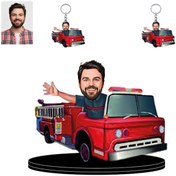 Resim 3D Hediye Dünyası Itfaiyeci Sevgilime Hediye 2 Adet Anahtarlık Hediye 