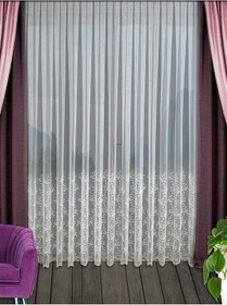 Resim Lüks Tül Perde Grek Zemin Çiçek Desenli- Modern House- 