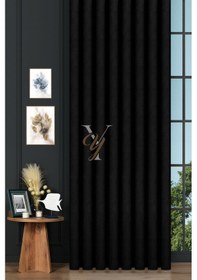 Resim Petek Fon Perde V-1044 Siyah Siyah 