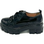 Resim Siyah Rugan Sofia Hakiki Deri Kadın Oxford Ayakkabı Siyah 