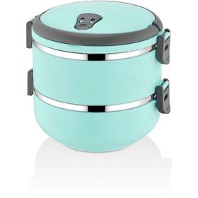 Resim Davet 2 Katlı Sızdırmaz Yemek Termosu Sefer Tası - Tek Kişilik Hacme Sahiptir 