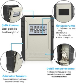 Resim AlGeliyo Şifreli Anahtar Dolabı Airbnb Anahtar Dolabı Çelik Şifreli Anahtar Kutusu 