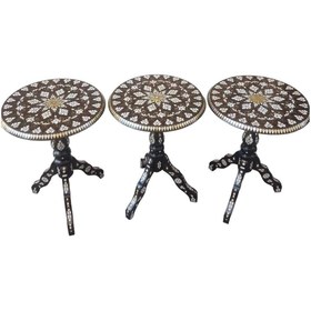 Resim Bozgeyik Sedefcilik Sedef Kakma Fiskos Sehpa - 50 Cm -yükseklik 70cm 