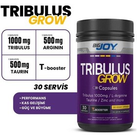 Resim Tribulus Grow T.booster Terrestris Arginine Taurine Zinc Amino Asit 120 Kapsül Aromasız 