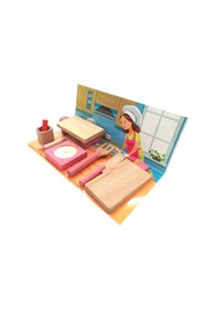 Resim Masalsı Mutfak Maceraları: Ahşap Minyatür Oyuncak Merdaneli - Masalı Set 