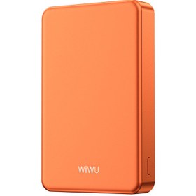 Resim Wiwu P15-1 LED Işık Göstergeli Ultra İnce PD 20W Kablosuz Powerbank 10000mAh 15W Turuncu 