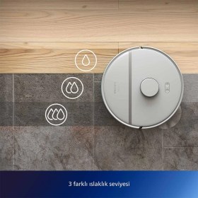 Resim Philips 4000PA Ultra Otomatik Emiş Güçlü Hepa Filtreli Islak Kuru ve Mop Özellikli Robot Süpürge, 220DK, Halı Algılamalı Premium Robot Süpürge, Onerous Lambader Hediye 