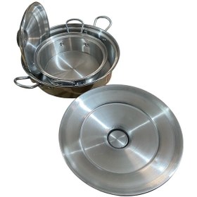 Resim Mobilreyon Alüminyum Kızartma,pilav,karnıyarık,kamp Tavası 2'li Set 28 Cm-32 Cm Kapaklı Tava Gümüş 