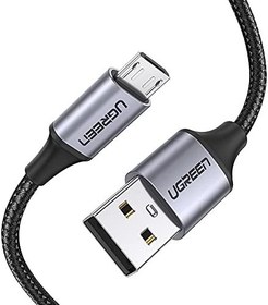 Resim Ugreen Örgülü Micro-USB & USB-A Data ve Şarj Kablosu 60146 - 1 Metre Siyah 