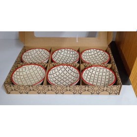 Resim Konak Züccaciye Çerezlik 6 Lı Seramik Desenli Desenli 