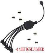 Resim Alfais 4377 RGB Şerit 4 Pin LED Çoklayıcı Splitter Tek Kumanda 5 Çıkış 