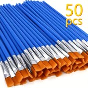 Resim 50 adet Boya Fırçası Seti, Naylon Düz ve Yuvarlak Fırçalar, Akrilik, Suluboya, Yağlı Boya, DIY Çizim, Seramik Boyama, Detay Çalışması, El Sanatları Fırçası, Graffiti Fırçası için uygun 