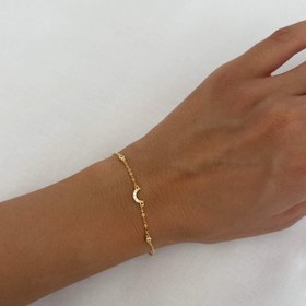 Resim 925 gümüş taşlı hilal bileklik - Silver 