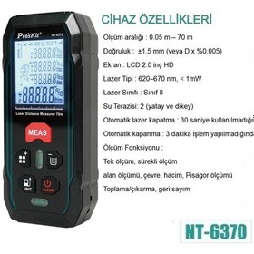 Resim Proskit Nt-6370 Lazer Mesafe Ölçer Lazermetre 