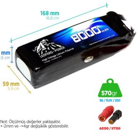 Resim Leopard Power 8000 mAh 11.1V 3S 25C UAV & Multirotor Lityum Polimer Lipo Batarya Pil 