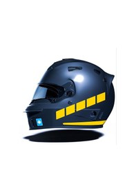 Resim Şerit Tasarımlı Taksi Sarısı Motosiklet Kask Sticker Çınar Extreme 