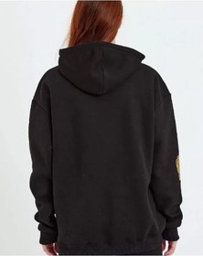 Resim Baskılı Kapüşonlu Sweatshirt - Siyah Karışık Çok Renkli 