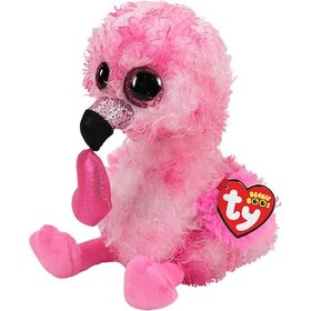 Resim Ty Beanie Boos Kalpli Flamingo Peluş Dainty 15 Cm . Oriji Ty 