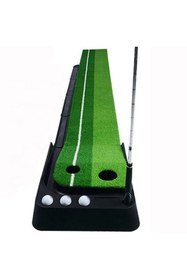 Resim Rebuwo Mini Golf Antrenman Sahası Ahşap Golf Egzersiz Matı Çim Golf Matı 3 Adet Top Ve Golf Sopası Hediye 