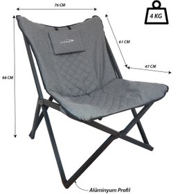 Resim Campout Abant Kamp Sandalyesi Açık Gri - Koyu Gri 