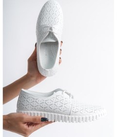 Resim Hakiki Deri Ortopedik Hassas Ciltler İçin Çok Yumuşak Beyaz Kadın Ayakkabı 001 