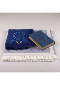 Resim Şal + Seccade + Tesbih + Kuran Hediye Seti (Çanta Boy. Lacivert) N11.2413 