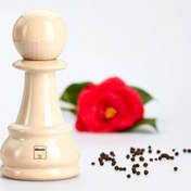 Resim Chess White Lacquered Pawn Baharat Değirmeni - 165MM 