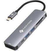 Resim Type-C to 2xUSB-A 3.0 4K HDMI TF SD Kart Okuyucu Dönüştürücü Hub Novoo