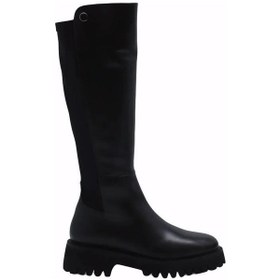 Resim Poletto Hakiki Deri /tekstil Sıyah Çizme Düz 5780 77 S-848 Siyah 