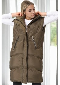 Resim Z6743 Dewberry Bayan Yelek-haki-1 Haki-1 
