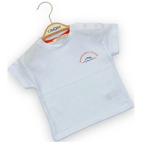 Resim Çikoby Erkek Bebek Wonderful Ocean Yazılı Pamuklu Tshirt-11667 Beyaz 