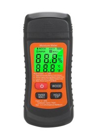 Resim Pazly 3'ü 1 Arada Dijital Ahşap Nem Ölçer - Endüstriyel Duvar Nem Dedektörü Pilsiz Ahşap Ve Bambu İçin 