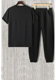 Resim Unisex Baseball Baskılı Eşofman Takımı Siyah 