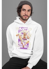 Resim Sevbano Wanted Monkey D. Luffy Gear 5 Baskılı Unisex Oversize One Piece A beyaz 