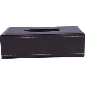 Resim Quarter Stone Taşınabilir Deri Dikdörtgen Mendil Kapaklı Kutu Kahverengi (Yurt Dışından) 