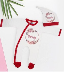 Resim Bk Kids Kişiye Özel Bebek Kıyafeti, Bebek Giyim Hediyesi, Tulum Zıbın Ve Kukuletalı Şapka Seti-6 Çok Renkli 