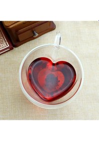 Resim Larimar Kalp Şeklinde Cam Bardak - 9093916769537lmr Çok Renkli 