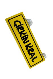 Resim TKY Cam Süsü Yazı ’ÇİRKİN KRAL’ Mdf Vantuzlu 