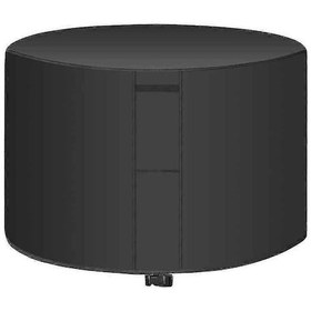 Resim Yükseltilmiş Ağır Hizmet Tipi 420d Oxford Yuvarlak Bahçe Rattan Mobilya Örtüsü Su Geçirmez İç Mekan Dış Mekan Dairesel Masa Koruma Seti Bağcıklı Tokalar İle 120 X 75 Cm Siyah 